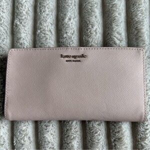 kate spade Pale Blush Saffiano Leather Zip Around Wallet